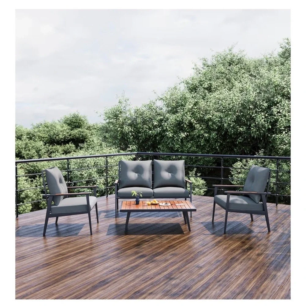Set of 2 Indoor Outdoor Deep Seat Chair Cushion, Fade Resistant, 24 inches